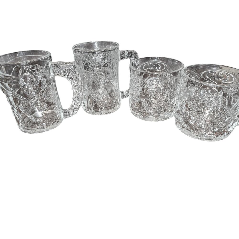 Vintage McDonald's Batman Forever Glass Mugs Set 1995